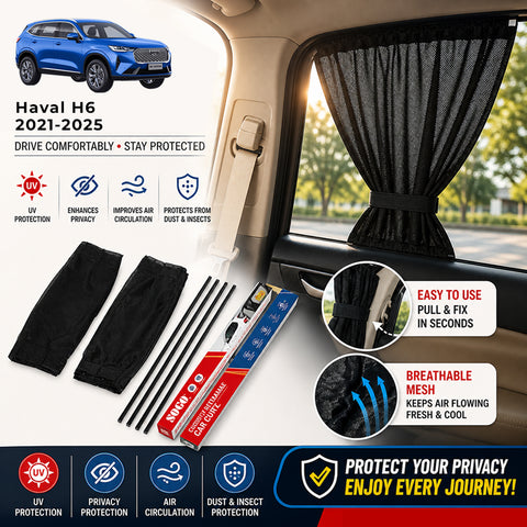 Sogo Haval H6 2021-2025 Custom Fit Retractable Curtains Sliders Railing
