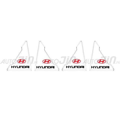 Hyundai Logo Transparent Car Door Corner Protector - 4 Pcs