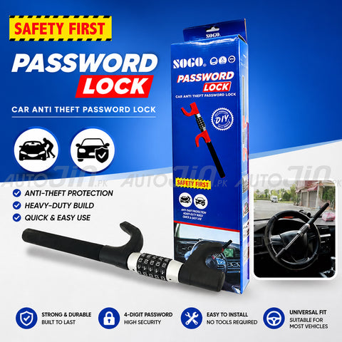 Car Steering Wheel Lock 5 Password Coded Lock