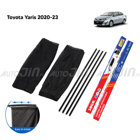 Sogo Toyota Yaris 2020-2025 Custom Fit Retractable Curtains Sliders Railing
