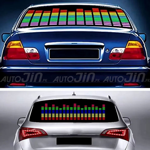 LED Neon Car Light Decoration Window Sticker Music Rhythm Sound Activated Equalizer Flash Strobe Emergency Light