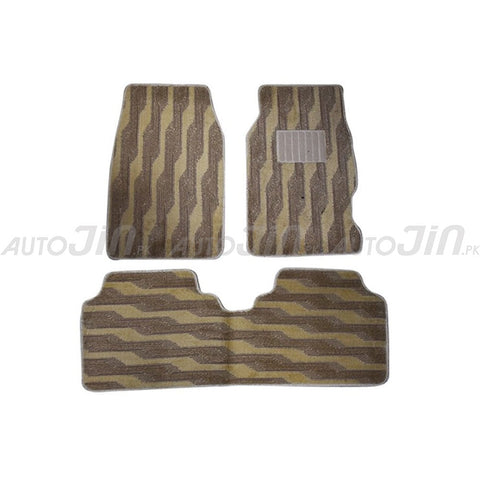 Sogo Honda Civic 2001-07 Floor Carpet Mats Beige & Brown - 3pcs