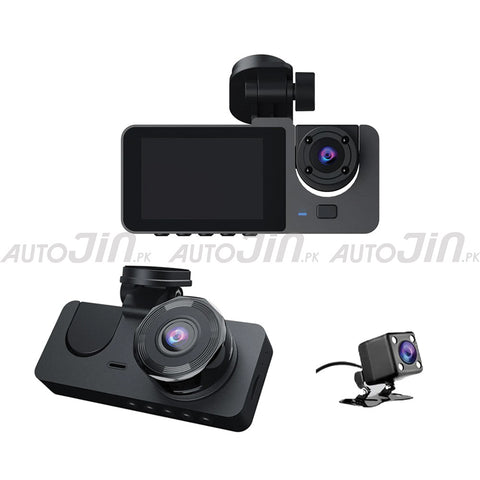 Dual Lens Car DVR Camera Dash Cam Front Rear Inside Video Recorder G-Sensor