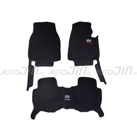 Sogo Quality 7D Hyundai Tucson Mats - Black And Rust 2020-22