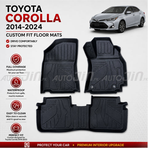 Toyota Corolla 2014-2024 TPE Floor Mats Premium