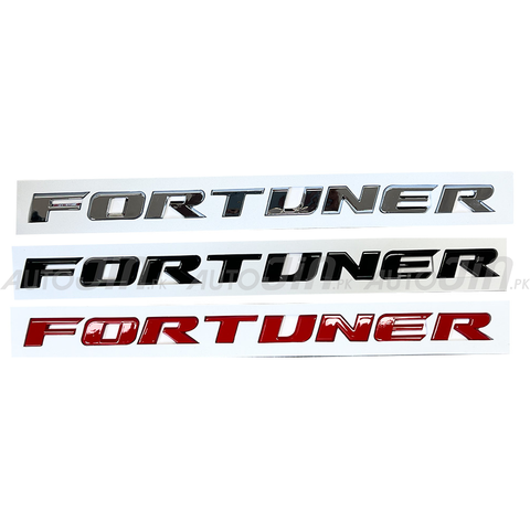 Toyota Fortuner 3D Letters Stickers Logo Emblem Alphabets Decals Bonnet