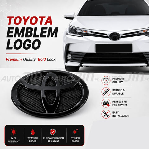 Toyota Corolla 2016-2020 Black Piano Logo Emblem For Grill