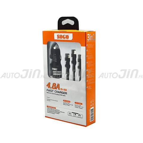 Sogo Fast Car Charger 3 in 1