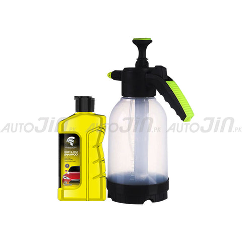 2L Portable Water Spraying Bottle With Gladiator Wash Wax and Shampoo 450ML