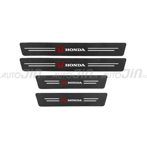 Honda Logo Car Door Floor Panel Guard Carbon Fiber