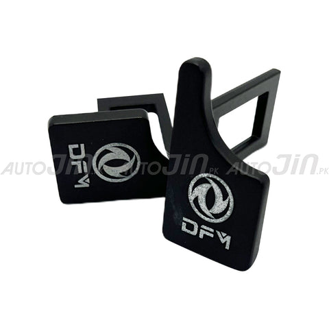 Metal Thumb Push Seat Belt Clip Black - DFM Logo