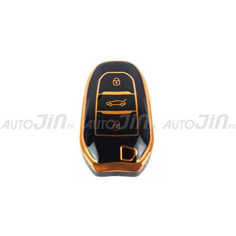 Exclusive Gold-Line Peugeot 2008 TPU Key Cover