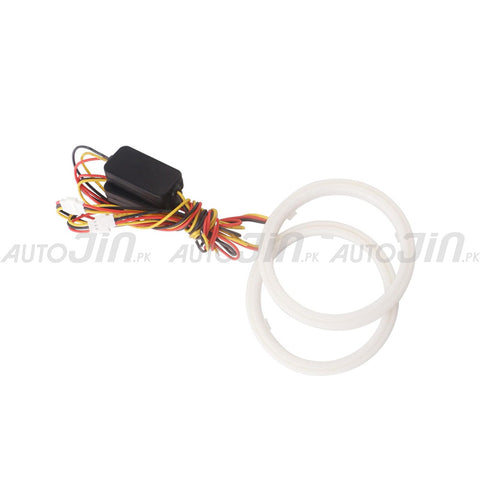 2Pcs Car Angel Eyes Auto Halo Rings Lights 12V 24V Headlight COB 80 SMD White+Yellow Switchback