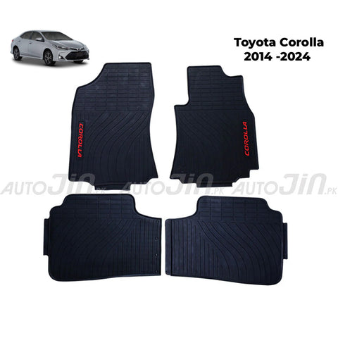 Toyota Corolla 2014-2025 Latex Imported Rubber Floor Mats Black