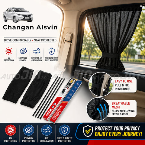 Sogo Changan Alsvin 2021-2024 Custom Fit Retractable Curtains Sliders Railing