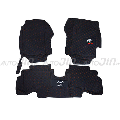 Sogo Quality 7D Toyota Aqua 2016-22 Mats - Black And Rust