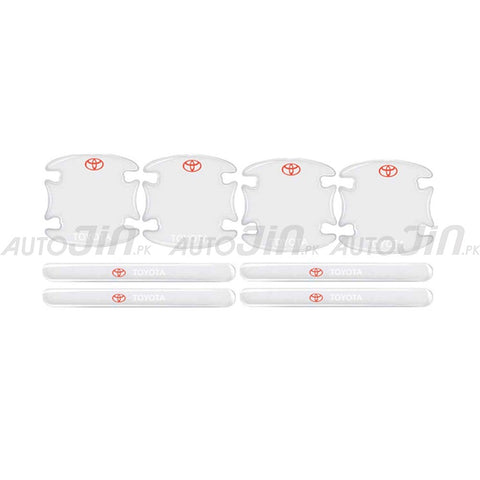 Toyota 8 Pcs Car Door Handle Door Bowl Protector Transparent