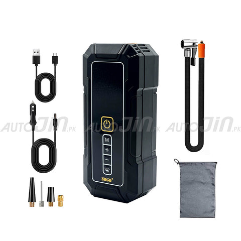 Sogo 4,500mAh Electric Smart Digital Display Tire Inflator & Power Bank With Led Light LP7-PRO