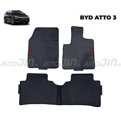 BYD Atto 3 2025-2026 Latex Imported Rubber Floor Mats Black