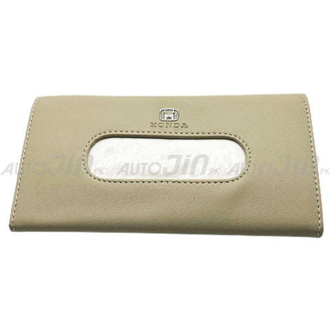 Car Sun Visor Leather Hanging Tissue Box Honda - Beige