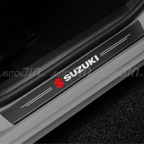 Suzuki Logo Car Door Floor Panel Guard Carbon Fiber