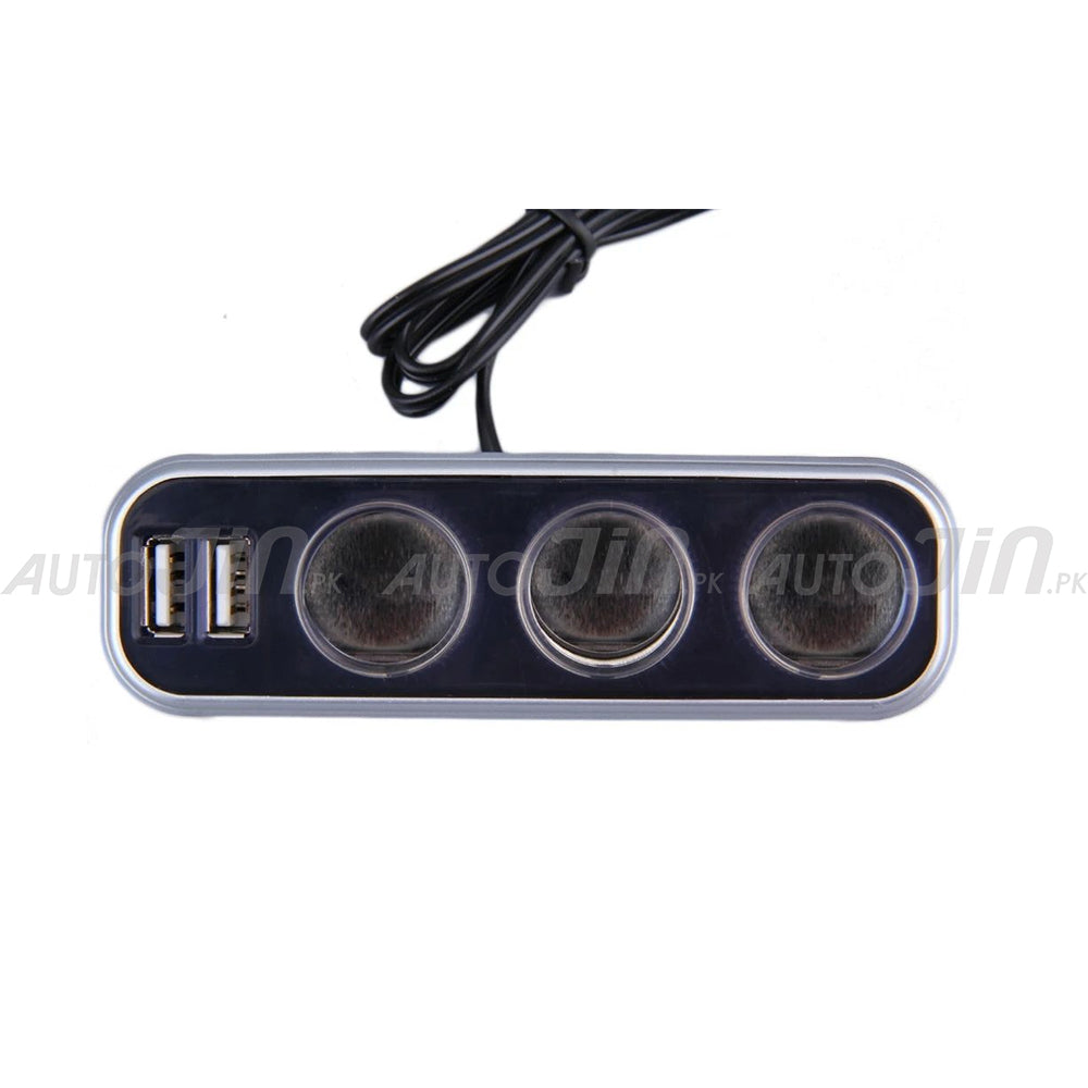 Universal Car Cigarette Lighter Adapter illuminant Sockets 3.1A Output Dual USB Ports DC 12V/24V