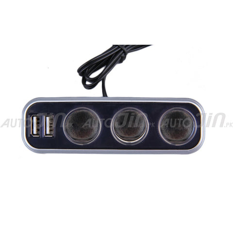 Universal Car Cigarette Lighter Adapter illuminant Sockets 3.1A Output Dual USB Ports DC 12V/24V