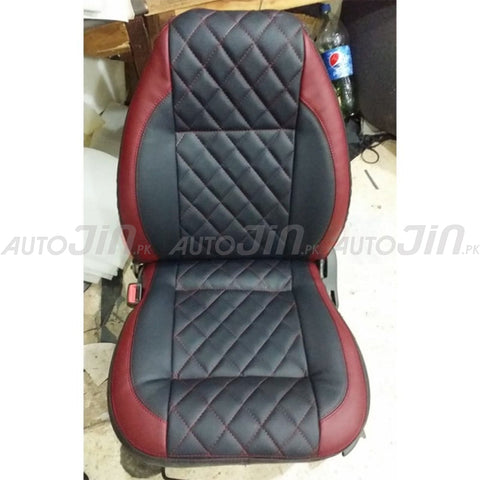 Diamond Cut Car Seat Covers for SUV & 4x4 Red & Black - 7 Seats