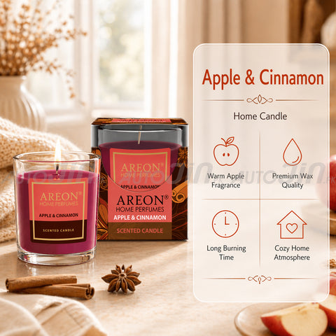 Areon Home Perfume Candle - Apple & Cinnamon - 120g
