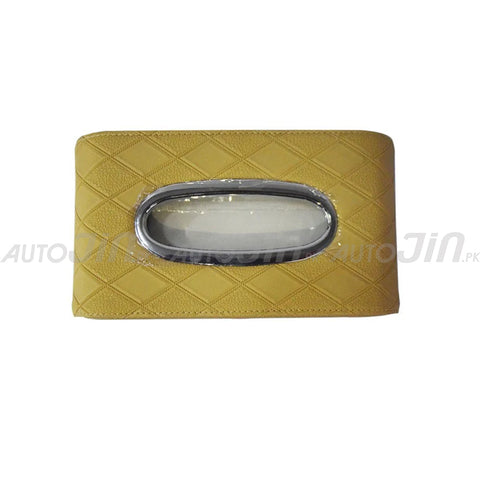 Toyota Logo 7D PU Leather Tissue Box - Beige