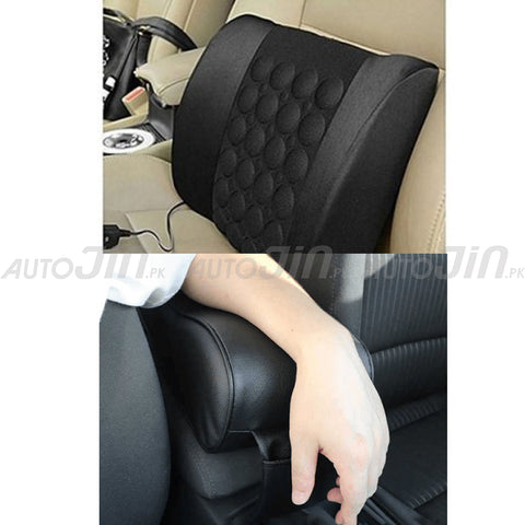 12v Lumbar Massager & Memory Foam Armrest Cushion