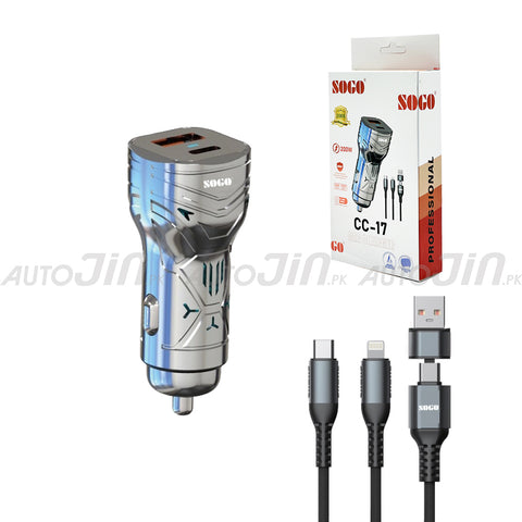 Sogo Mobile Fast Fix Kit For Car - Long Arm Mobile Holder & CC-17 Charger