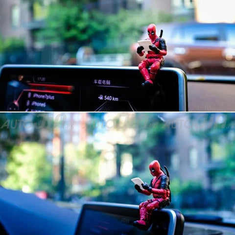 3pcs Marvel Deadpool Deadpool Action Figures Mini Doll Car Dashboard, Desktop, CPU Tower Decoration Collectibles