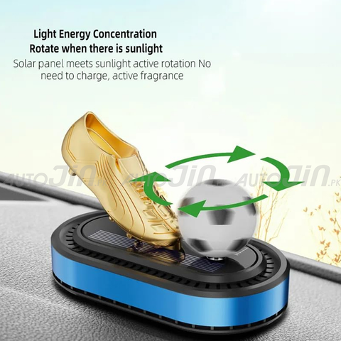 Rotating Football Golden Boot Solar Car Air Freshener