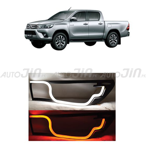 Toyota Hilux Revo 2015-19 Headlight LED Cover Black