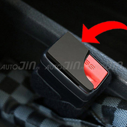 Metal Thumb Push Seat Belt Clip Black - Universal