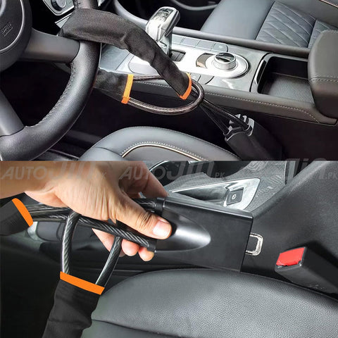 Anti-theft Steering Wheel Seat Belt Wire Lock - Universal