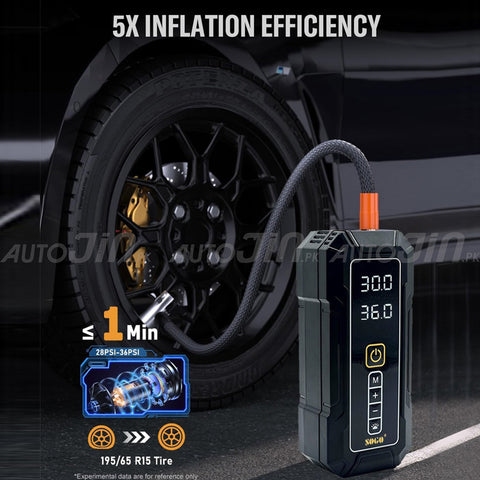 Sogo 4,500mAh Electric Smart Digital Display Tire Inflator & Power Bank With Led Light LP7-PRO