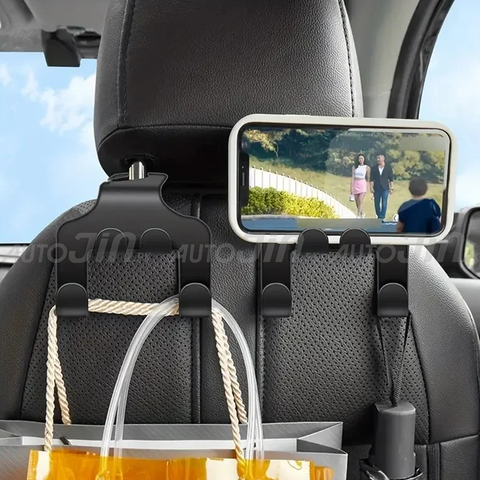Car Backseat Hook Hanging Storage with Mobile Holder Backseat Phone Headrest