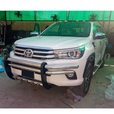 Toyota Hilux Revo Stainless Steel with Sides Double Pipe Front Bull Bar- Model 2016-2019