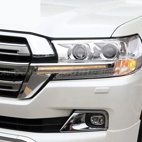 Toyota Land Cruiser LED Headlight Strip Chrome ABS Daytime Running Light - Model 2015-2018