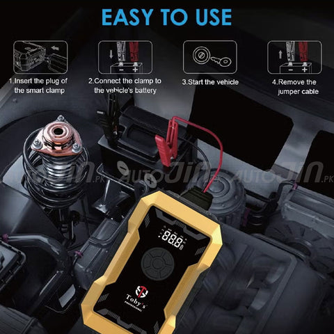 Toby's X21 Jump Starter With Compressor 10,000mAh 37WH Power Bank For Diesel & Petrol