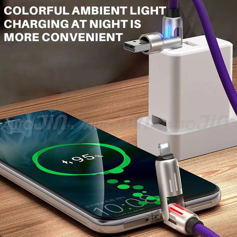 SOGO USB C + Lightning cable 4-IN-1 USB C Cable 100w Fast Charging Silicone RGB Charge SG-36