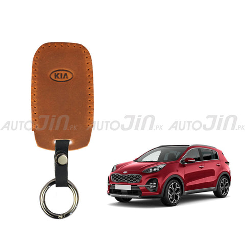 Kia Sportage Leather Key Cover Brown