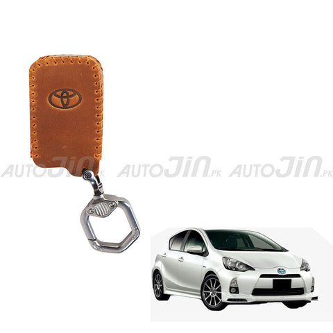 Toyota Aqua Leather Key Cover Brown