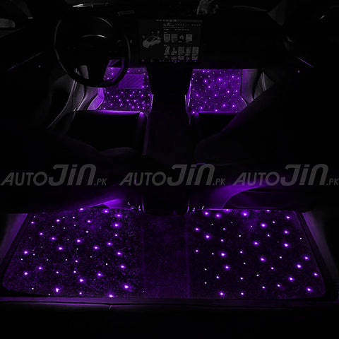Starlight Floor Mats for Car 4PCS/Set New Fiber Optic Twinkle Stars RGBW