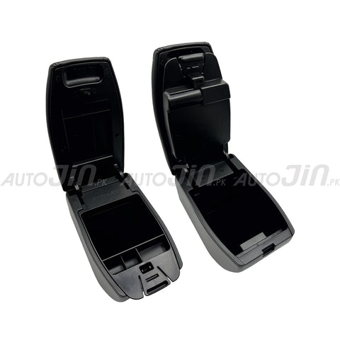 Sogo Honda Br-v Leather Armrest Console With Usb 4 Ports - Black