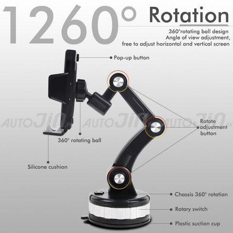 Car Long Arm Mobile Holder Suction Cup Mobile Holder For Dashboard & Windscreen