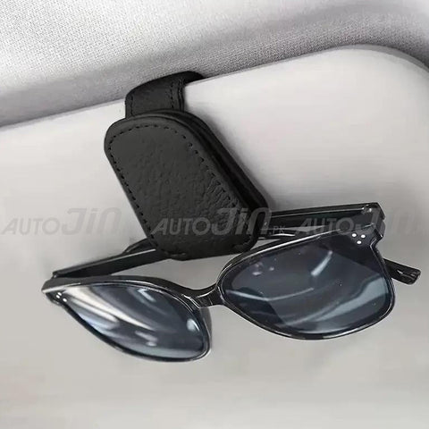Magnetic Car Sunglasses Holder Clip for Sun Visor – PU Leather Glasses Holder