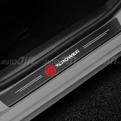 MG Logo Car Door Floor Panel Guard Carbon Fiber